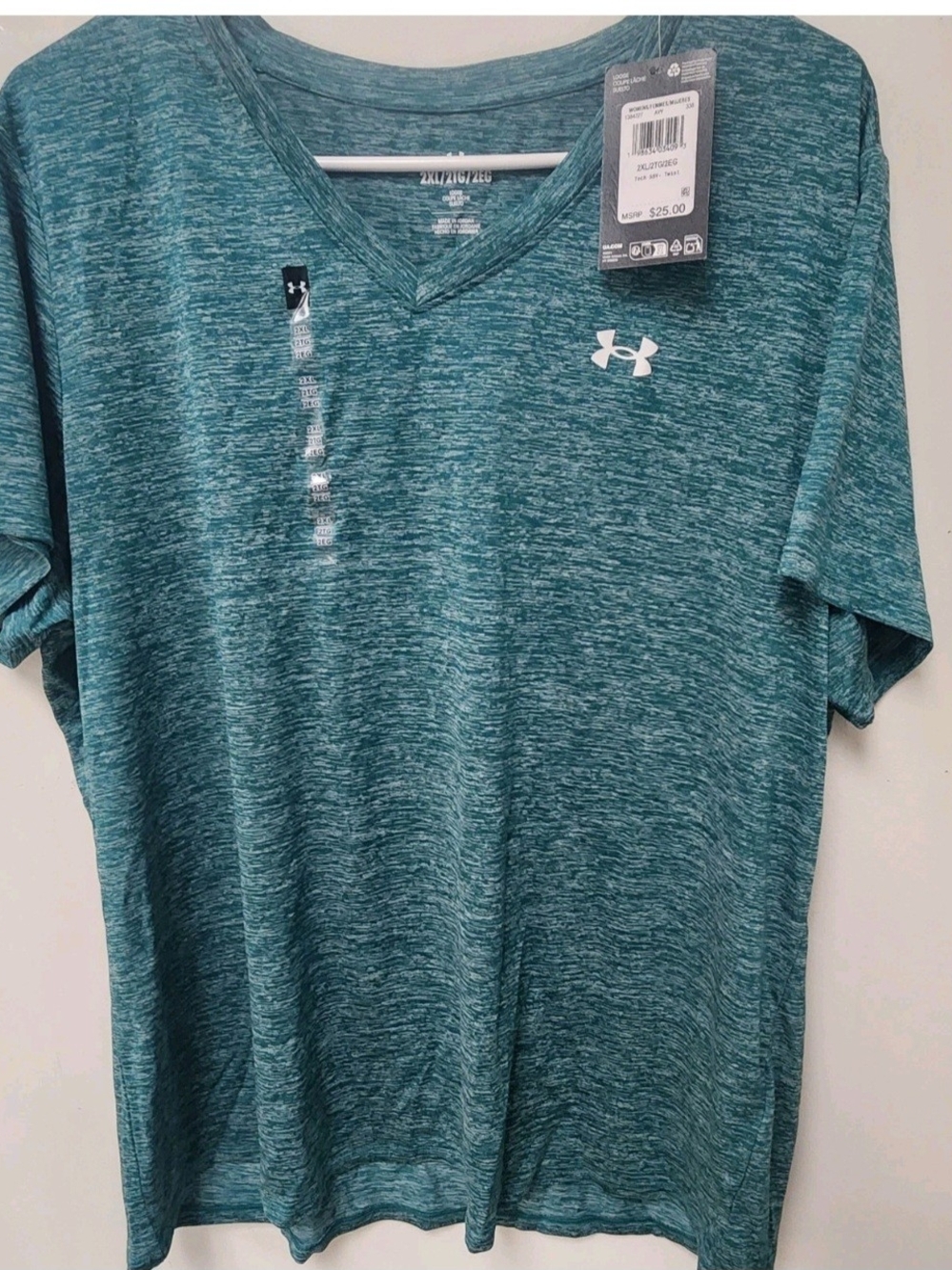 Under Armour Women's Teal Heather V-Neck Performance Tee